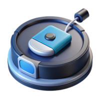 enchanting reflective rustic Robot vacuum cleaner with charging dock NO BACKGROUND with Transparent Background. 4K png