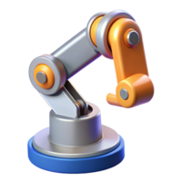 enchanting urban Robot arm with gripper NO BACKGROUND with Transparent Background. studio quality png
