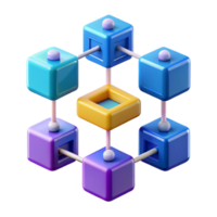 energetic captivating Blockchain technology diagram NO BACKGROUND with Transparent Background. studio quality png