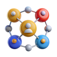 exceptional impressionist Social media network connection icons NO BACKGROUND with Transparent Background. premium png