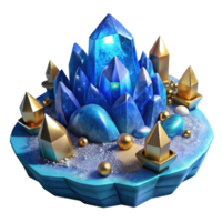 vibrant traditional Blue Iceberg Fractal Arctic Scene Isolated high resolution png