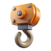 dramatic impressive Construction crane hook, NO BACKGROUND with Transparent Background. artisan png