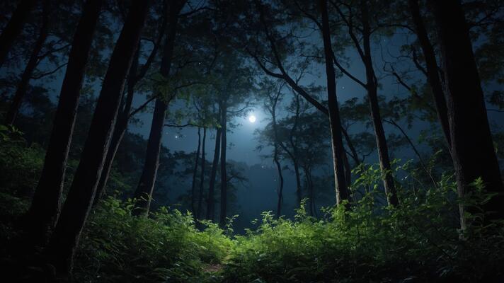 キャンバスドローイング『The forest at night』 キャンバスドローイング『The forest at night』 Forest at
