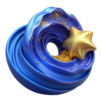 elegant modern Blue Ocean Wave Fractal Design Isolated authentic png
