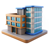 extraordinary notable 3D rendering of a modern apartment building, NO BACKGROUND with Transparent Background. png