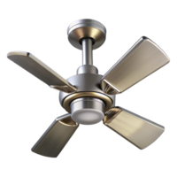 elegant nordic Ceiling fan, brushed nickel, NO BACKGROUND with Transparent Background. crisp png
