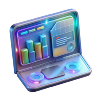 exquisite sought-after Sleek holographic tablet displaying complex data NO BACKGROUND with Transparent Background. png