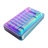 hypnotic vintage Holographic keyboard with projected keys NO BACKGROUND with Transparent Background. detailed png