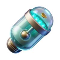 ethereal glorious Advanced medical implant with bioluminescent sensors NO BACKGROUND with Transparent Background. flawless png