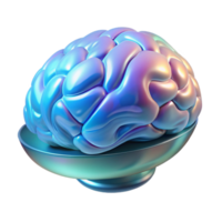 impressive passionate creative Holographic projection of a human brain NO BACKGROUND with Transparent Background. impeccable png