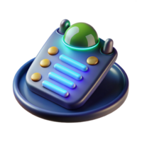 glorious distinguished Alien data pad with glowing symbols NO BACKGROUND with Transparent Background. png