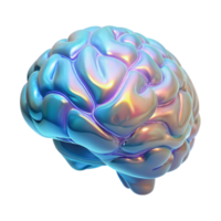 immaculate intense bohemian Holographic projection of a human brain NO BACKGROUND with Transparent Background. studio quality png