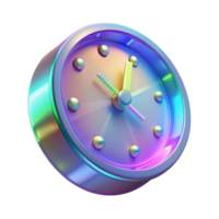enchanting whimsical industrial Holographic clock displaying time in multiple dimensions NO BACKGROUND with Transparent Background. flawless png