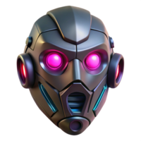 exquisite distinctive Cyberpunk mask with glowing LED lights NO BACKGROUND with Transparent Background. png