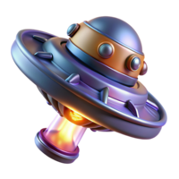 dramatic nordic Alien spaceship engine with glowing plasma exhaust NO BACKGROUND with Transparent Background. sharp png