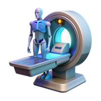 harmonious stunning Futuristic medical scanner displaying anatomical data NO BACKGROUND with Transparent Background. fine detail png