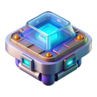 exquisite quintessential Futuristic communication device with holographic interface NO BACKGROUND with Transparent Background. png