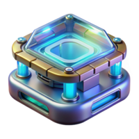 extraordinary notable Futuristic communication device with holographic interface NO BACKGROUND with Transparent Background. png