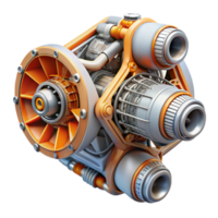harmonious picturesque Highly detailed spaceship engine with exposed mechanics NO BACKGROUND with Transparent Background. luxury png