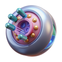 ethereal pristine Futuristic medical implant with nanotechnology components NO BACKGROUND with Transparent Background. refined png