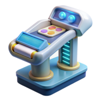 glorious traditional Futuristic medical scanner displaying genetic data NO BACKGROUND with Transparent Background. masterfully captured png