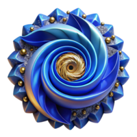 impressive vintage Blue Spiral Fractal Abstract Design Transparent Background genuine png