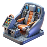 exceptional impressionist Highly detailed spaceship cockpit with pilot seat NO BACKGROUND with Transparent Background. masterfully captured png