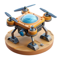exemplary elegant Robotic exploration drone with terrain analysis sensors NO BACKGROUND with Transparent Background. premium png