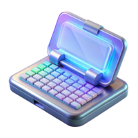 gorgeous retro High-tech communication device with holographic keyboard NO BACKGROUND with Transparent Background. detailed png