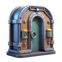harmonious picturesque Highly detailed spaceship door with locking mechanism NO BACKGROUND with Transparent Background. authentic png