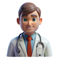 ethereal picturesque Doctor in a lab coat with a stethoscope. NO BACKGROUND with Transparent Background. refined png