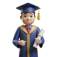 immaculate tranquil impressionist Graduate in a cap and gown holding a diploma. NO BACKGROUND with Transparent Background. fine detail png