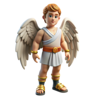 enchanting inspired Hermes, Messenger of the Gods, wearing winged sandals. NO BACKGROUND with Transparent Background. png
