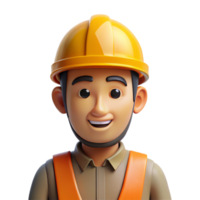 immaculate art deco Construction worker with hard hat, NO BACKGROUND with Transparent Background. fine detail png