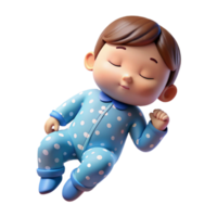 harmonious majestic Sleeping baby in pajamas, NO BACKGROUND with Transparent Background. high resolution png