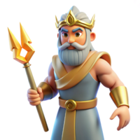 exemplary abstract Zeus, King of the Gods, holding a lightning bolt. NO BACKGROUND with Transparent Background. premium png