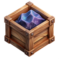 impressive abstract Brown Wooden Crate Top View Isolated detailed png