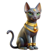 extraordinary ethereal vintage Bastet, Egyptian cat goddess. NO BACKGROUND with Transparent Background. professional png