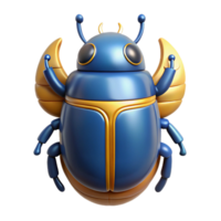 exceptional surreal Scarab beetle, Egyptian symbol of rebirth. NO BACKGROUND with Transparent Background. masterfully captured png