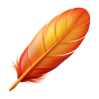 gorgeous romantic contemporary Phoenix Feather, single feather from the mythical bird. NO BACKGROUND with Transparent Background. high quality png