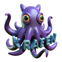 harmonious magnificent Kraken, legendary sea monster. NO BACKGROUND with Transparent Background. studio quality png