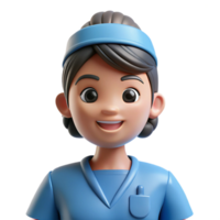 exquisite impressionist Nurse, wearing scrubs, NO BACKGROUND with Transparent Background. original png