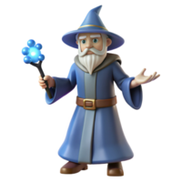 energetic dramatic Wizard, casting spell, NO BACKGROUND with Transparent Background. high resolution png