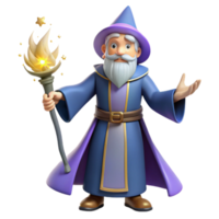 exquisite classic Wizard, casting spell, NO BACKGROUND with Transparent Background. genuine png