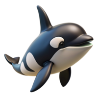 energetic mesmerizing A swimming killer whale, NO BACKGROUND with Transparent Background. handcrafted png