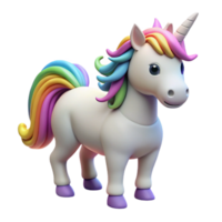 glorious intense impressionist A mystical unicorn with a rainbow mane and tail. NO BACKGROUND with Transparent Background. high quality png