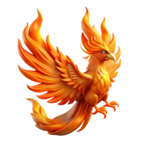 gorgeous harmonious impressionist A detailed phoenix engulfed in flames. NO BACKGROUND with Transparent Background. studio quality png