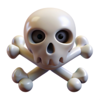 glorious whimsical industrial A stylized, cartoon skull and crossbones. NO BACKGROUND with Transparent Background. gallery standard png