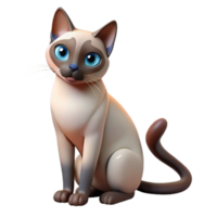 glorious tropical Siamese cat grooming itself, NO BACKGROUND with Transparent Background. gallery standard png
