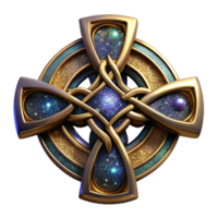 vibrant modern Celtic Cross Iconography Cutout with Intricate Knotwork authentic png